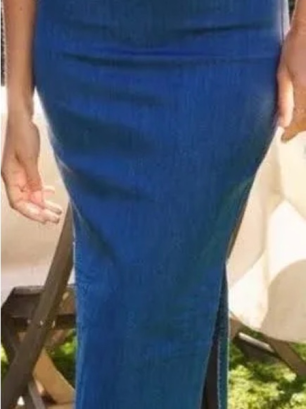 Classic Blue Midi Pencil Skirt - Sleek Women's Skirt